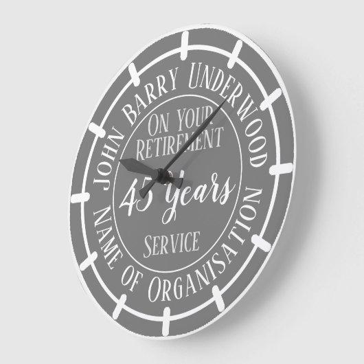 Pensioencadeau met jaren serveerder grote klok (Hoek)