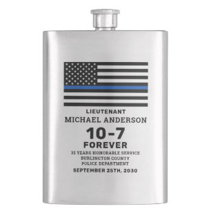 Pensioencadeau van politie personaliseer de blauwe flacon