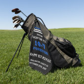 Pensioencadeau van politieagent met blauwe lijn golfhanddoek (Groen)