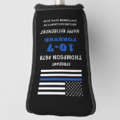 Pensioencadeau van politieagent met blauwe lijn golfheadcover (Draai 90)