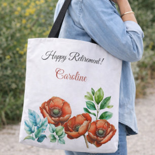 Pensioencadeau voor haar Aquarel Rode Klaprozen Tote Bag