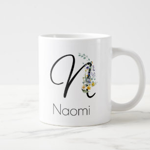 Pensioencadeau werkgever monogram aquarel grote koffiekop