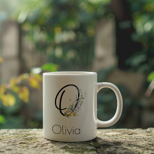 Pensioencadeau werkgever monogram waterverf grote koffiekop