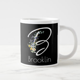 Pensioencadeau werkgever Monogram wilde bloem Grote Koffiekop