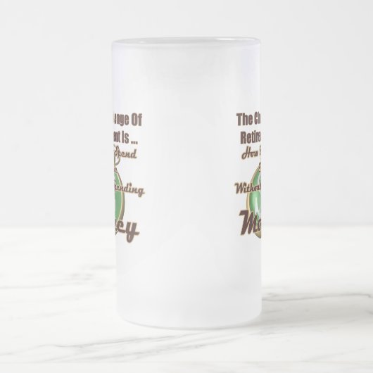 Pensioencadeaus en T-shirts met pensionering Matglas Bierpul (Center)