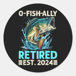 Pensioencadeaus Grappig Vissen O-fish-ally Met Pen Ronde Sticker