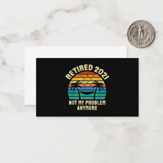 Pensioencadeaus  in ruste 2021 notitiekaartje (Voorkant / Achterkant in situ)