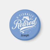 Pensioencadeaus. Visser/vrouw. Editable-naam Magneet (Voorkant)