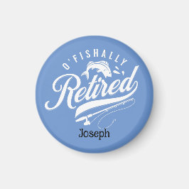 Pensioencadeaus. Visser/vrouw. Editable-naam Magneet