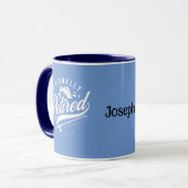 Pensioencadeaus. Visser/vrouw. Editable-naam Mok (Voorkant links)