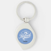 Pensioencadeaus. Visser/vrouw. Editable-naam Sleutelhanger (Voorkant)