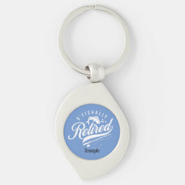 Pensioencadeaus. Visser/vrouw. Editable-naam Sleutelhanger