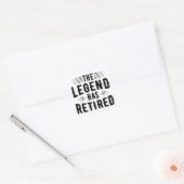 Pensioencadeautjes, de legende is gepensioneerd vierkante sticker (Envelop)