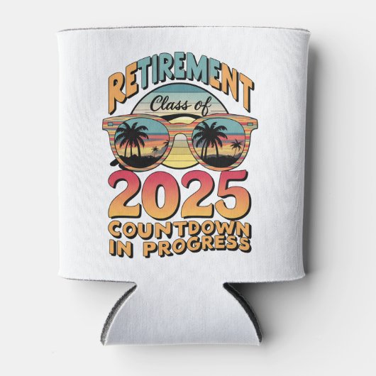 Pensioencategorie van 2025 aftellen aan de gang blikjeskoeler (Voorkant)