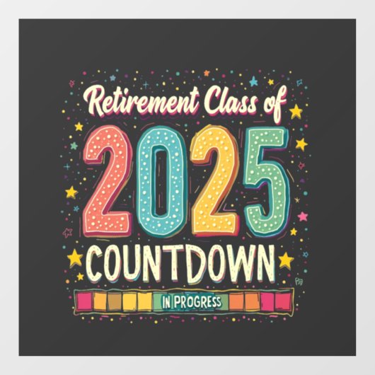 Pensioencategorie van 2025 in het Afstuderen Raamsticker (Vel)