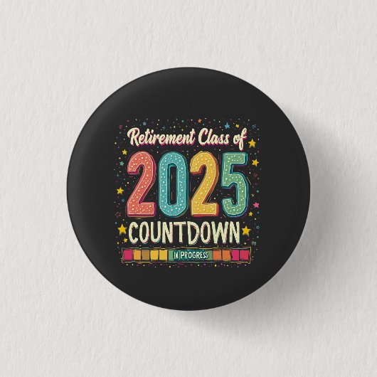 Pensioencategorie van 2025 in het Afstuderen Ronde Button 3,2 Cm (Voorkant)