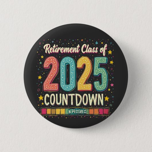 Pensioencategorie van 2025 in het Afstuderen Ronde Button 5,7 Cm (Voorkant)