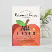 Pensioendiner van Apple van de leraar | Uitnodigin Kaart (Staand voorkant)