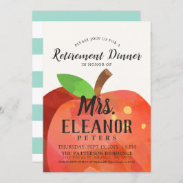 Pensioendiner van Apple van de leraar | Uitnodigin Kaart