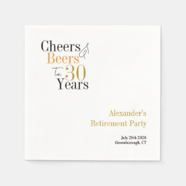 Pensioenfeest 30 jaar Cheers en bieren minimaal Servet