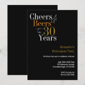 Pensioenfeest 30 jaar Proost en bier Kaart (Voorkant / Achterkant)