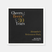 Pensioenfeest 30 jaar Proost en bier Servet (Voorkant)