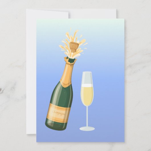 Pensioenfeest Afscheid Spanning Champagne Kaart (Achterkant)