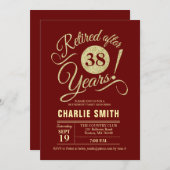 Pensioenfeest - Bourgogne Maroon Gold Kaart (Voorkant / Achterkant)