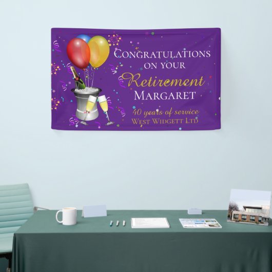 Pensioenfeest Bruisend Paars Spandoek (Beurs)
