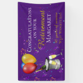 Pensioenfeest Bruisend Paars Spandoek (Verticaal)