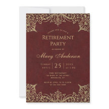 Pensioenfeest Burgundy Goud Vintage Elegant