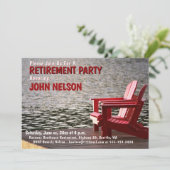 Pensioenfeest Casual thema Lakeside Cottage Kaart (Staand voorkant)