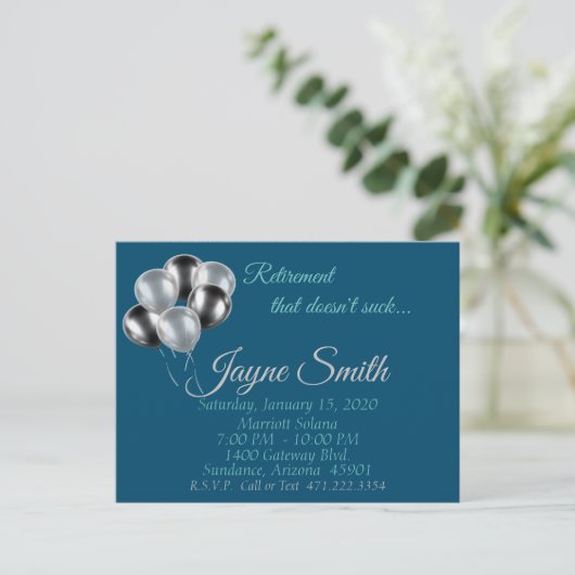 Pensioenfeest, "Dat is niet klote" Briefkaart (Staand voorkant)