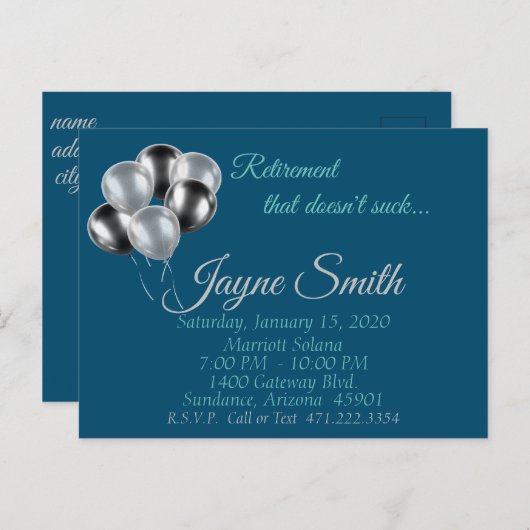 Pensioenfeest, "Dat is niet klote" Briefkaart (Voorkant / Achterkant)