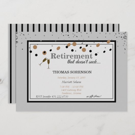 Pensioenfeest "dat is niet klote" Gray Kaart (Voorkant / Achterkant)