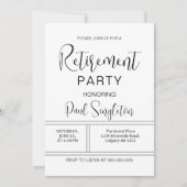 Pensioenfeest diner viering voor mannen vrouwen kaart (Voorkant)