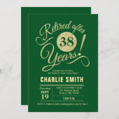 Pensioenfeest - Donkergroen goud Kaart (Voorkant / Achterkant)