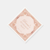 Pensioenfeest Elegant Pink Rose Gold  Servet (Hoek)