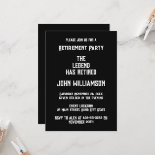 Pensioenfeest elegant Zwart en Wit Kaart