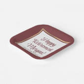 Pensioenfeest Elegante Bourgogne en Gouden Plein Papieren Bordje (Gebogen)