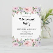 Pensioenfeest Elegante pastel Rozen & groen Kaart (Staand voorkant)