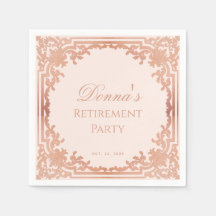 Pensioenfeest Elegante Roze Roze Goud Vintage