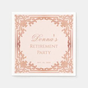 Pensioenfeest Elegante Roze Roze Goud Vintage Servet