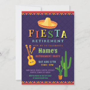 Pensioenfeest Fiesta Mexicaanse cactus gitaar Kaart