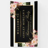 Pensioenfeest  Floral Stripe Partij Spandoek (Verticaal)
