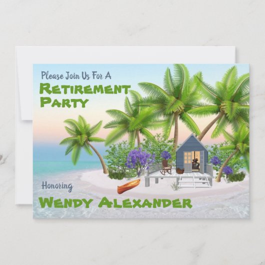 Pensioenfeest - Fun Vacation Kaart (Voorkant)