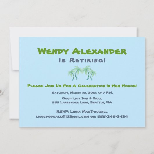 Pensioenfeest - Fun Vacation Kaart (Achterkant)