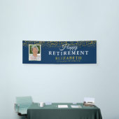 Pensioenfeest Gold Glitter foto Spandoek (Beurs)