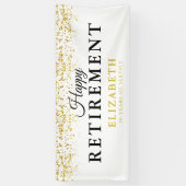 Pensioenfeest Gold Glitter White Spandoek (Verticaal)