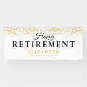 Pensioenfeest Gold Glitter White Spandoek (Horizontaal)